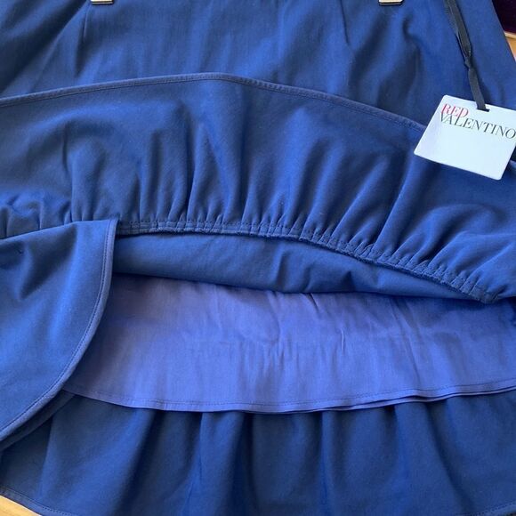 Red Valentino Skirt Midnight Blue Mini Ruffle Accent New With Tags Sz 8 - Picture 6 of 7